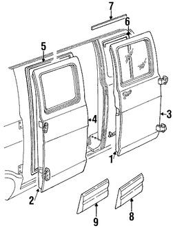 Foto de Moldura de Puerta Original para Dodge B150 Dodge B1500 Dodge B250 Dodge B2500 Dodge B350 Dodge B3500 Marca CHRYSLER Nmero de Parte 55294796
