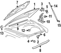 Foto de Aislamiento del capo Original para Dodge Dakota 2005 2006 2007 Marca CHRYSLER N�mero de Parte 55365058AE