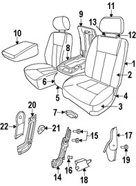 Foto de Reposacabezas Original para Dodge Dakota 2005 2006 2007 Marca CHRYSLER N�mero de Parte 1BJ501D5AA