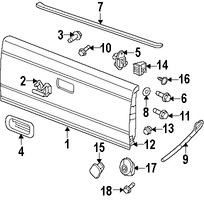 Foto de Puerta Posterior Original para Dodge Dakota 2008 2009 2010 Marca CHRYSLER N�mero de Parte 55112507AA