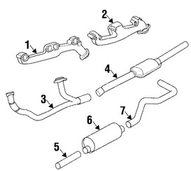 Foto de Tubo del escape Original para Dodge Dakota 1998 1999 Marca CHRYSLER Nmero de Parte 52103262