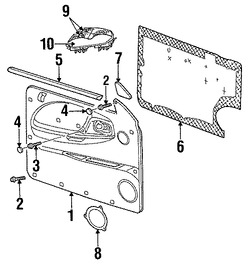 Foto de Panel Interior de Puerta Original para Dodge Dakota 1997 1998 Marca CHRYSLER N�mero de Parte RF531K5AA