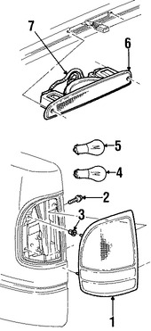 Foto de Conjunto de luz trasera Original para Dodge Dakota Marca CHRYSLER N�mero de Parte 55055112