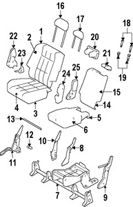 Foto de Respaldo de Asiento Original para Dodge Durango 2004 2005 2006 Marca CHRYSLER N�mero de Parte ZS471D5AA