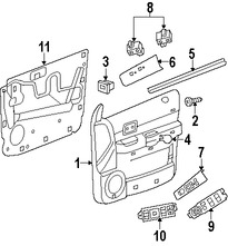 Foto de Bisel de Switch de Vidrio Electrico Original para Dodge Durango 2007 2008 2009 Dodge Dakota 2005 2006 2007 Marca CHRYSLER N�mero de Parte 5HS83XDBAG