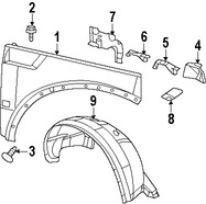 Foto de Protector de Guardafangos Original para Dodge Nitro 2007 2008 2009 2010 2011 Marca CHRYSLER Nmero de Parte 55157170AD