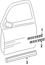 Foto de Moldura de Puerta Original para Dodge Ram 2500 Dodge Ram 3500 Dodge Ram 1500 Dodge Dakota Marca CHRYSLER Nmero de Parte 5HC48CDMAB
