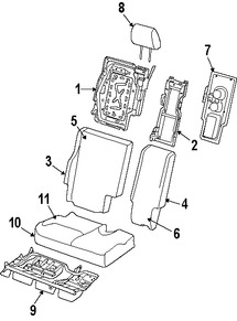 Foto de Bastidor de Asiento Original para Dodge Journey Marca CHRYSLER Nmero de Parte 68044741AA