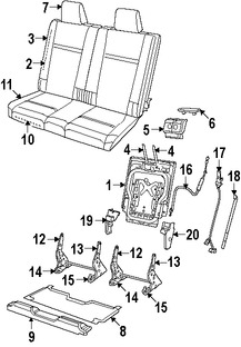 Foto de Cobertor de bisagra de asiento Original para Dodge Journey Marca CHRYSLER N�mero de Parte 68055881AA