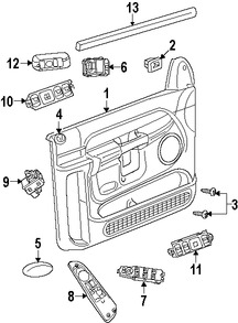 Foto de Switch de Bloqueo de la Perta Original para Dodge Dakota Dodge Durango Dodge Ram 1500 Dodge Ram 2500 Dodge Ram 3500 Marca CHRYSLER N�mero de Parte 5GS19DX9AC