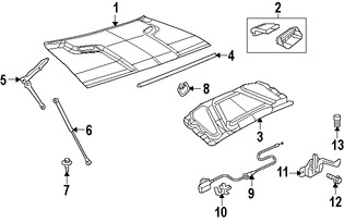 Foto de Aislamiento del capo Original para Dodge Challenger 2015 2016 2017 Marca CHRYSLER N�mero de Parte 68184674AC