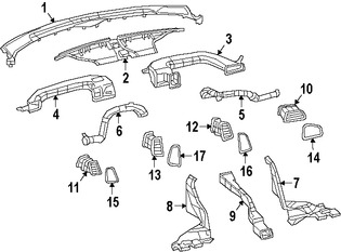 Foto de Ducto de Aire del Panel de Instrumentos Original para Dodge Challenger 2015 2016 2017 Marca CHRYSLER N�mero de Parte 68184568AB