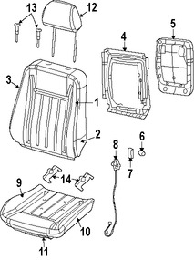 Foto de Respaldo de Asiento Original para Dodge Challenger 2015 2016 2017 Marca CHRYSLER N�mero de Parte 5XH87DX9AA