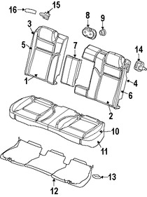 Foto de Cojin de respaldo de Asiento Original para Dodge Challenger Marca CHRYSLER Nmero de Parte 68109967AB