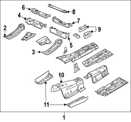 Foto de Travesano Plataforma de Piso Original para Dodge Challenger 2015 2016 2017 Marca CHRYSLER N�mero de Parte 68174059AA