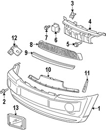 Foto de Soporte de cubierta de parachoques Original para Jeep Grand Cherokee 2006 2007 2008 2009 2010 Marca CHRYSLER N�mero de Parte 5029991AC