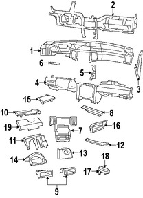 Foto de Cubierta de Panel de Instrumentos Original para Jeep Grand Cherokee 2008 2009 2010 Jeep Commander 2010 Marca CHRYSLER N�mero de Parte 1DS74BD1AC