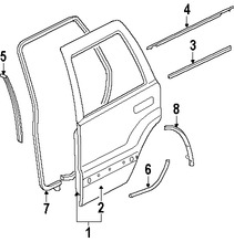 Foto de Sello de la puerta Original para Jeep Grand Cherokee 2005 2006 2007 2008 2009 2010 Marca CHRYSLER N�mero de Parte 55399018AB