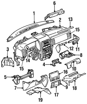 Foto de Cubierta de Panel de Instrumentos Original para Jeep Grand Cherokee 2002 1999 2000 2001 2003 2004 Marca CHRYSLER N�mero de Parte QR20WL8AH