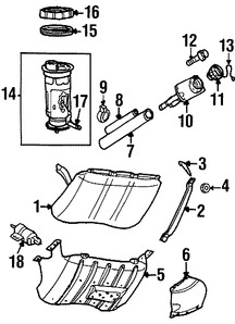 Foto de Tanque de Combustible Original para Jeep Grand Cherokee 1999 2000 2001 2002 Marca CHRYSLER N�mero de Parte 52100074AB