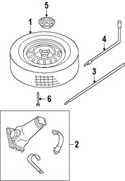 Foto de Llanta de Repuesto Original para Jeep Grand Cherokee 1999 2000 2001 2002 2003 Marca CHRYSLER Nmero de Parte 52080311AA