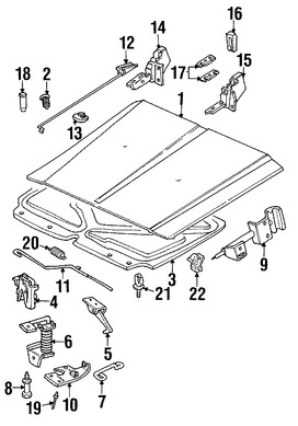 Foto de Panel de Cap� Original para Jeep Cherokee 2000 2001 Marca CHRYSLER N�mero de Parte 55235439AC