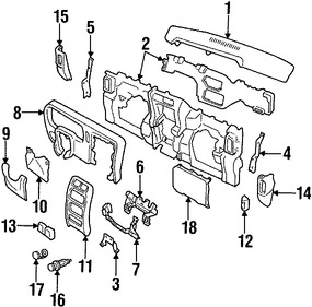 Foto de Cubierta de Panel de Instrumentos Original para Jeep Cherokee 1998 1999 2000 2001 1997 Marca CHRYSLER N�mero de Parte 5EB78LAZAC