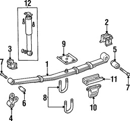 Foto de Percha de Hoja de Muelle Original para Jeep Cherokee Jeep Wagoneer Marca CHRYSLER N�mero de Parte 55001102