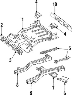 Foto de Travesano Plataforma de Piso Original para Jeep Cherokee Jeep Wagoneer Marca CHRYSLER N�mero de Parte 55235813AA