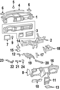 Foto de Cubierta de Panel de Instrumentos Original para Jeep Commander 2008 2009 2010 Jeep Grand Cherokee 2008 2009 2010 Marca CHRYSLER N�mero de Parte 55117093AD