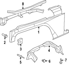 Foto de Guardafango Original para Jeep Wrangler Marca CHRYSLER N�mero de Parte 68029992AB