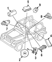 Foto de M�dulo de control del Air Bag Original para Jeep Wrangler 2008 2009 2010 Marca CHRYSLER N�mero de Parte 68030604AC