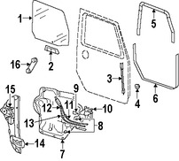 Foto de Cristal de Puerta Original para Jeep Wrangler Marca CHRYSLER N�mero de Parte 55395249AB