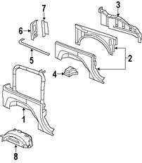 Foto de Panel Lateral Trasero Original para Jeep Wrangler Marca CHRYSLER N�mero de Parte 55397015AJ