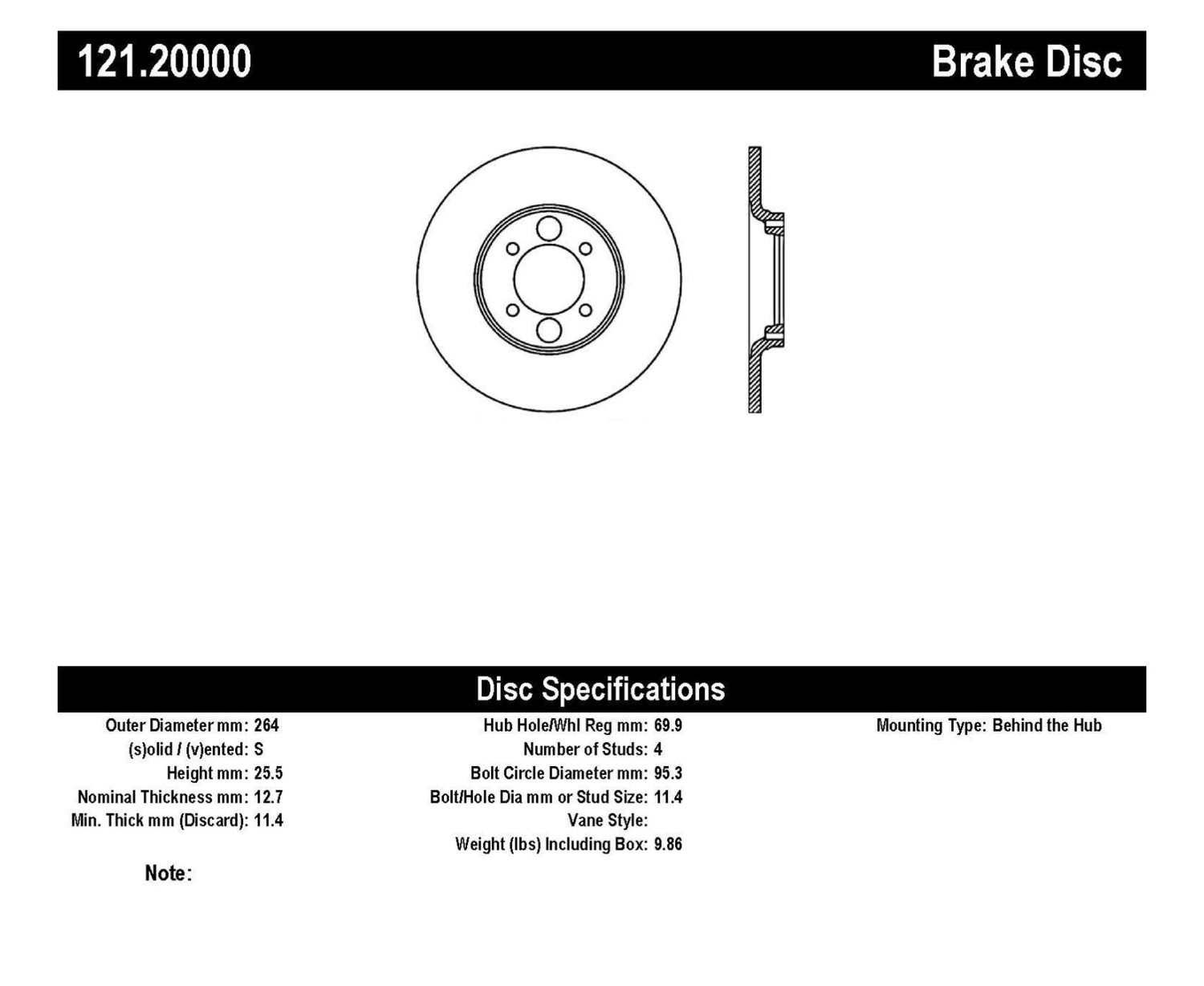 Foto de Rotor disco de freno C-TEK Standard Rotor-Preferred para Jaguar Marca C-TEK Nmero de Parte 121.20000