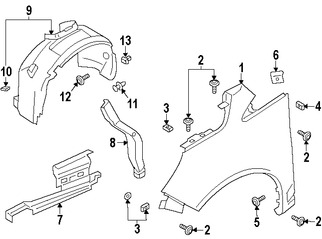 Foto de Guardafango Original para Ford C-Max 2013 2014 2015 2016 2017 Marca FORD N�mero de Parte DM5Z16005A