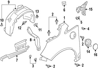Foto de Protector de Guardafangos Original para Ford C-Max 2013 2014 2015 2016 2017 Marca FORD N�mero de Parte DM5Z16103A