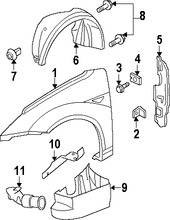Foto de Guardafango Original para Ford Focus 2005 2006 2007 Marca FORD N�mero de Parte 5S4Z16005AA
