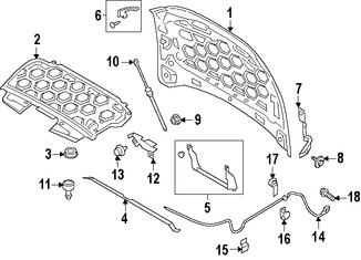 Foto de Clip del aislamiento del capo Original para Ford  Mercury Lincoln Marca FORD Nmero de Parte W705002S300