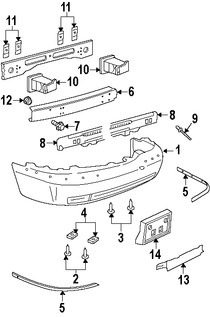 Foto de Sujetador del absorbedor de impacto de gomaespuma  Original para Mercury Marauder Mercury Grand Marquis Lincoln Town Car Ford Crown Victoria Marca FORD Parte #W701913S303