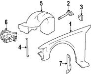 Foto de Conjunto de proteccion del guardafangos Original para Lincoln Town Car Marca FORD Nmero de Parte 7W1Z16054A