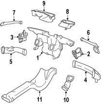 Foto de Ducto de Aire del Panel de Instrumentos Original para Lincoln Town Car Marca FORD Nmero de Parte 1W1Z18C420AA