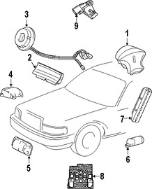 Foto de Cable Espiral Bolsa de Aire Original para Lincoln Town Car Mercury Grand Marquis Ford Crown Victoria Marca FORD Nmero de Parte 6W1Z14A664A