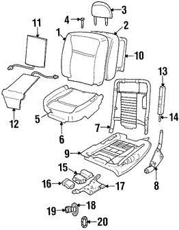 Foto de Cojin de respaldo de Asiento Original para Lincoln Town Car 2006 2007 2008 2009 2010 Marca FORD Nmero de Parte 6W1Z5464810B