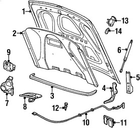 Foto de Sello del capo Original para Lincoln Town Car Marca FORD Nmero de Parte F8VZ16740AA