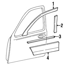 Foto de Moldura de Puerta Original para Lincoln Town Car Marca FORD Nmero de Parte 6W1Z5420879APTM