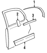 Foto de Moldura de Puerta Original para Lincoln Town Car Marca FORD N�mero de Parte 6W1Z5425557APTM