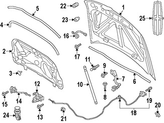 Foto de Sello del capo Original para Lincoln MKS 2013 2014 2015 2016 Marca FORD Nmero de Parte DA5Z16A238A