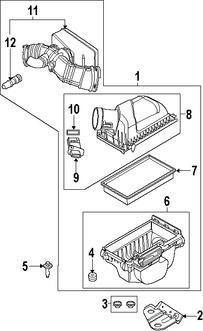 Foto de Caja del Filtro de Aire Original para Ford Taurus Ford Taurus X Mercury Sable Lincoln MKS Marca FORD N�mero de Parte 8G1Z9A600A