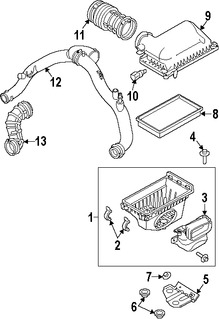 Foto de Caja del Filtro de Aire Original para Ford  Lincoln Marca FORD Nmero de Parte AA5Z9661B